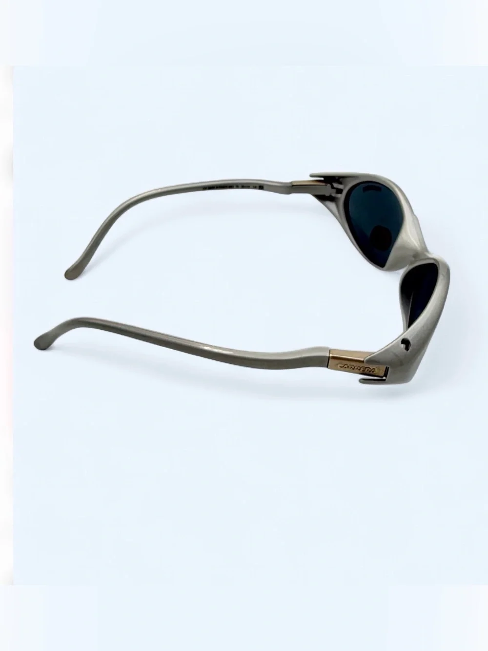 Vintage Carrera 4828 Oval Sunglasses Silver Blue Y2K Cyber Futuristic NOS Unused